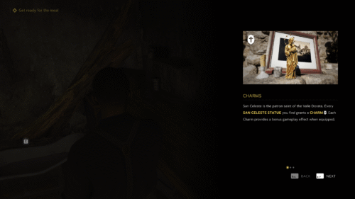 Tutorial screenshot of Mafia: The Old Country video game interface.