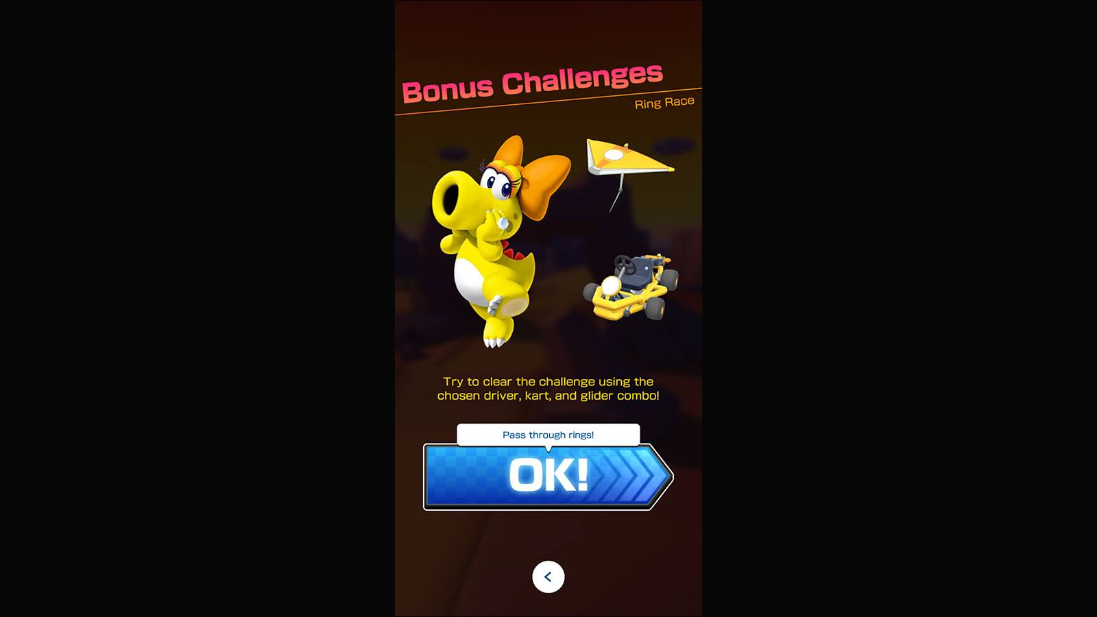 Race - Bonus Level Start screenshot of Mario Kart Tour video game interface.