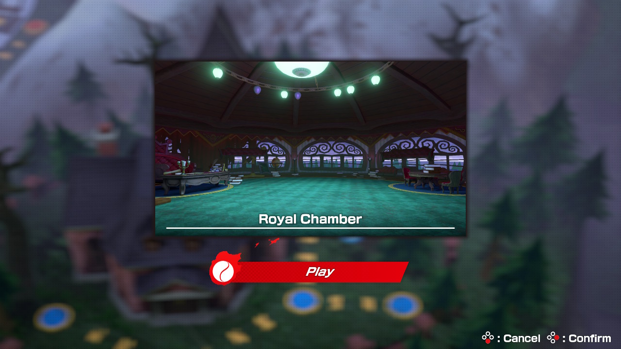 Play level screenshot of Mario Tennis Aces video game interface.