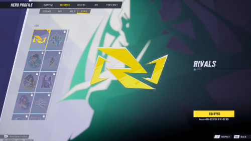 Hero Spray screenshot of Marvel Rivals video game interface.