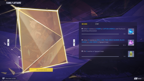 Missions screenshot of Marvel Rivals video game interface.