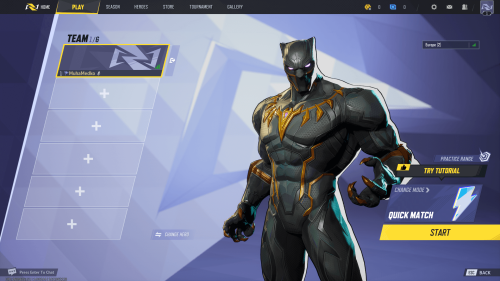 Pre Match screenshot of Marvel Rivals video game interface.