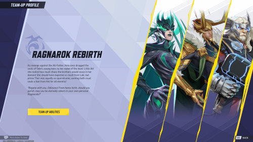 Team Up screenshot of Marvel Rivals video game interface.