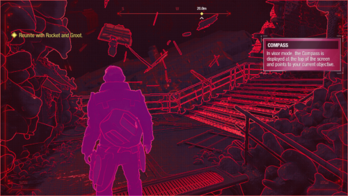 Visor screenshot of Marvel’s Guardians of the Galaxy video game interface.