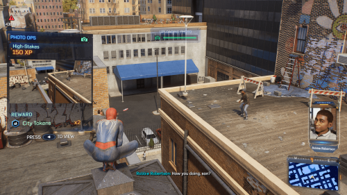 Hint screenshot of Marvel’s Spider-Man 2 video game interface.