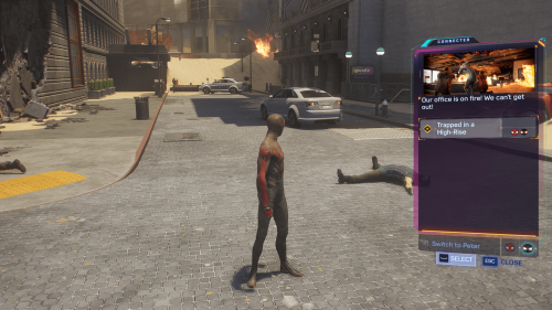 HUD screenshot of Marvel’s Spider-Man 2 video game interface.