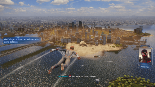 HUD screenshot of Marvel’s Spider-Man 2 video game interface.