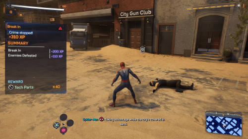 HUD screenshot of Marvel’s Spider-Man 2 video game interface.