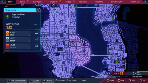 Map screenshot of Marvel’s Spider-Man 2 video game interface.