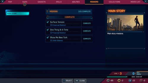 Quest screenshot of Marvel’s Spider-Man 2 video game interface.