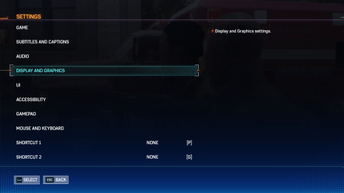 Settings screenshot of Marvel’s Spider-Man 2 video game interface.