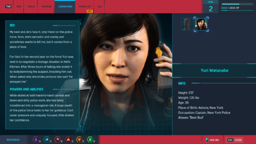Characters screenshot of Marvel’s Spider-Man video game interface.