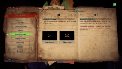 Clutch claw reticle screenshot of Monster Hunter: World video game interface.