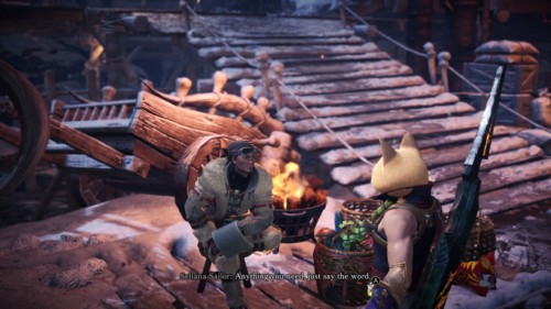 Dialogue screenshot of Monster Hunter: World video game interface.