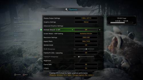 Display screenshot of Monster Hunter: World video game interface.