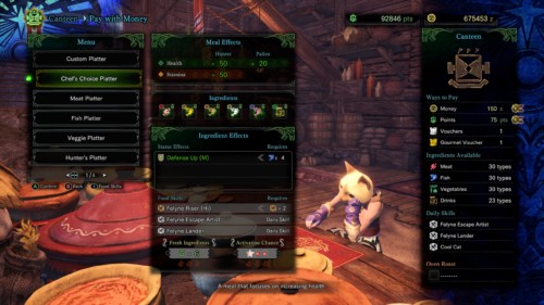 Pay with money screenshot of Monster Hunter: World video game interface.