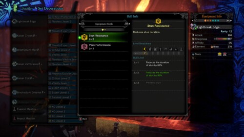 Skill info screenshot of Monster Hunter: World video game interface.