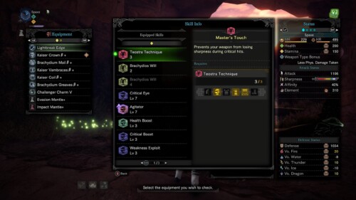 Skill info screenshot of Monster Hunter: World video game interface.