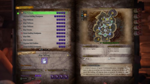 Slaying quest screenshot of Monster Hunter: World video game interface.