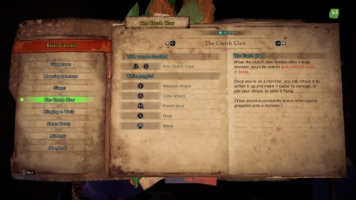 The clutch claw screenshot of Monster Hunter: World video game interface.