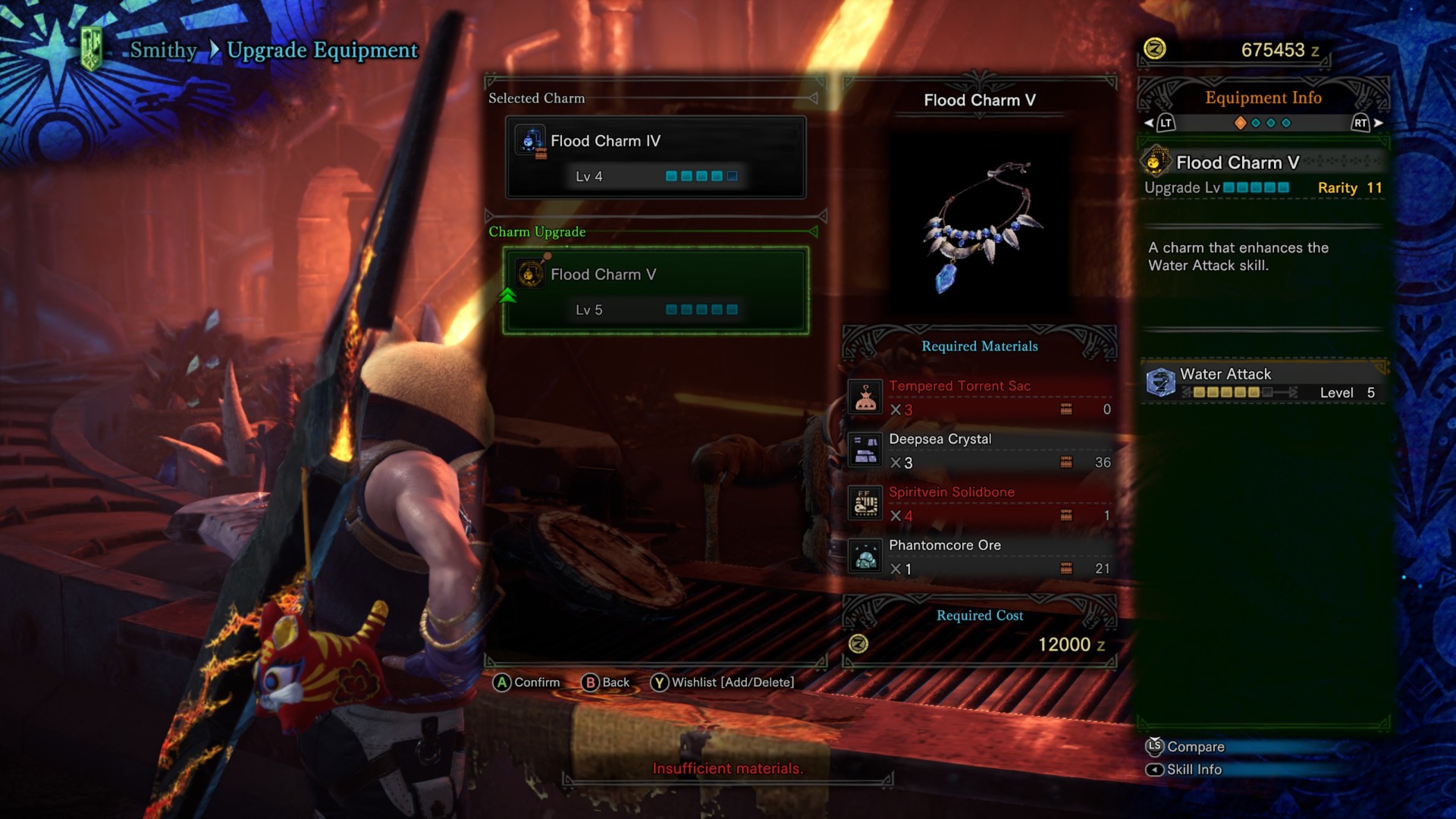 Upgrade equipment screenshot of Monster Hunter: World video game interface.