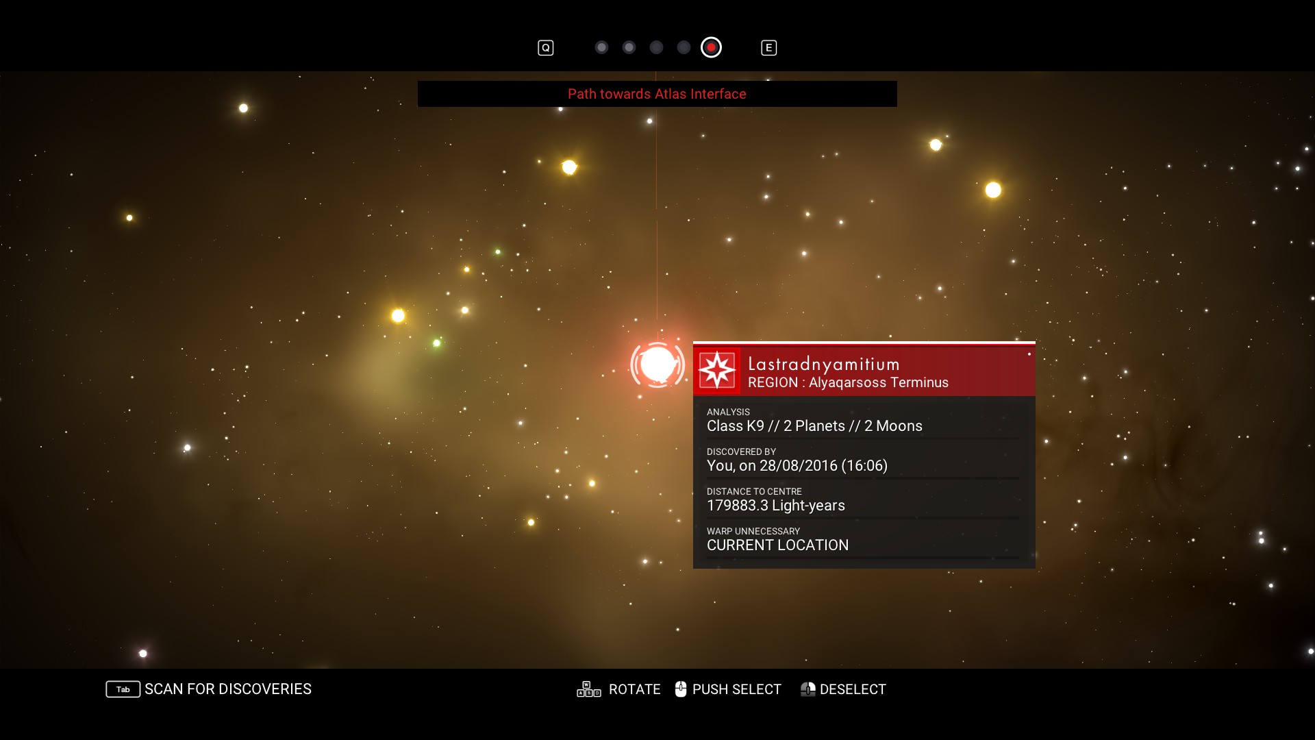 Map screenshot of No Man’s Sky video game interface.