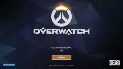 Connecting to game server screenshot of Overwatch video game interface.