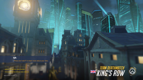 Loading screenshot of Overwatch video game interface.
