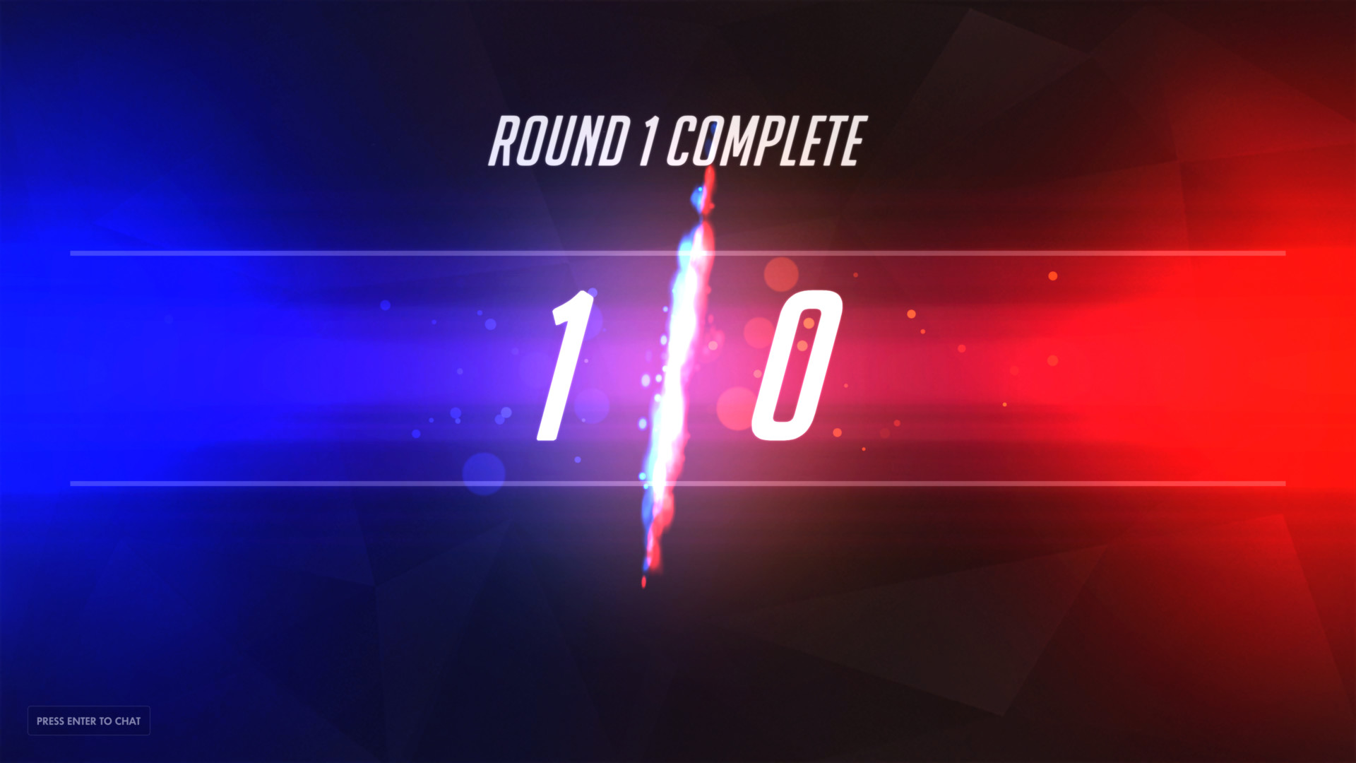 Round complete screenshot of Overwatch video game interface.