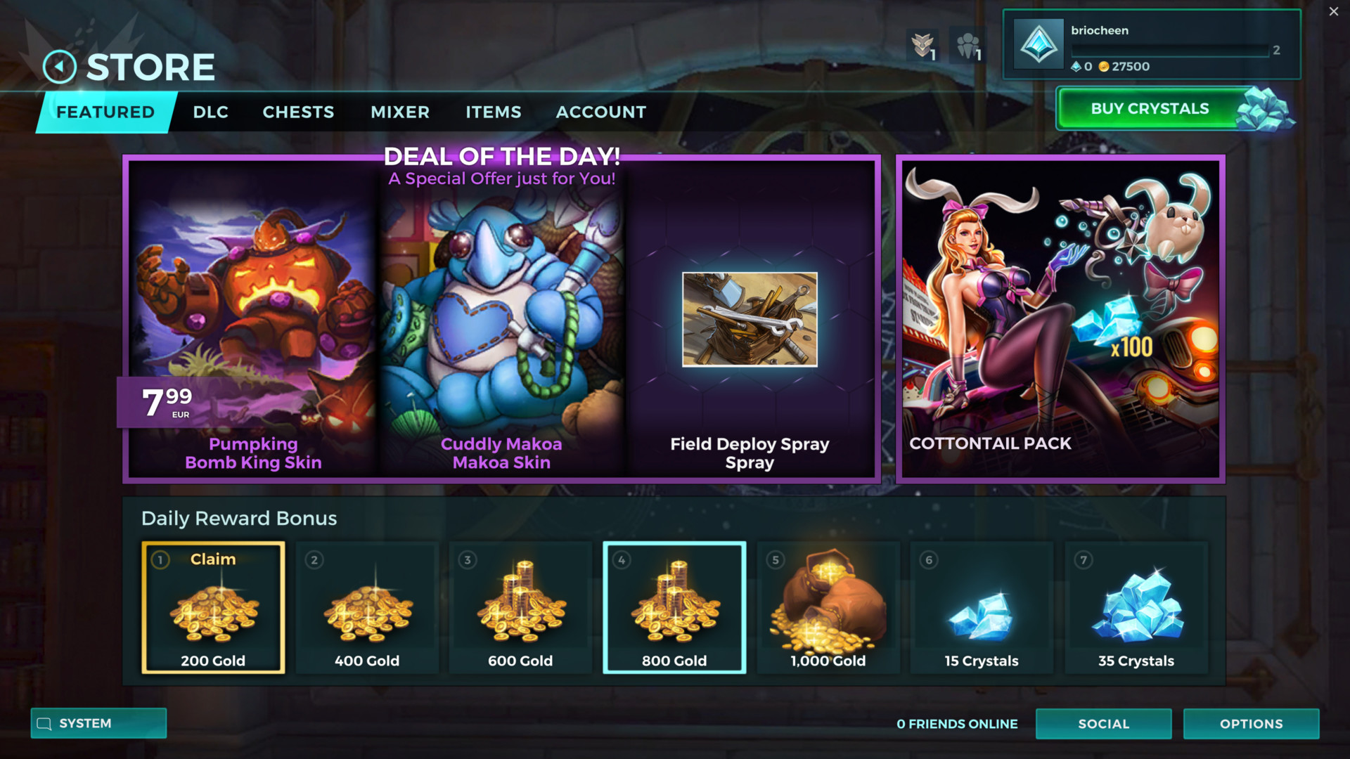 Featured screenshot of Paladins: Champions of the Realm video game interface.