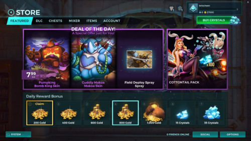 Featured screenshot of Paladins: Champions of the Realm video game interface.