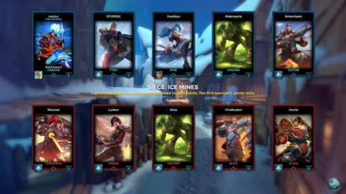 Loading screenshot of Paladins: Champions of the Realm video game interface.