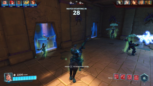 Match starting screenshot of Paladins: Champions of the Realm video game interface.