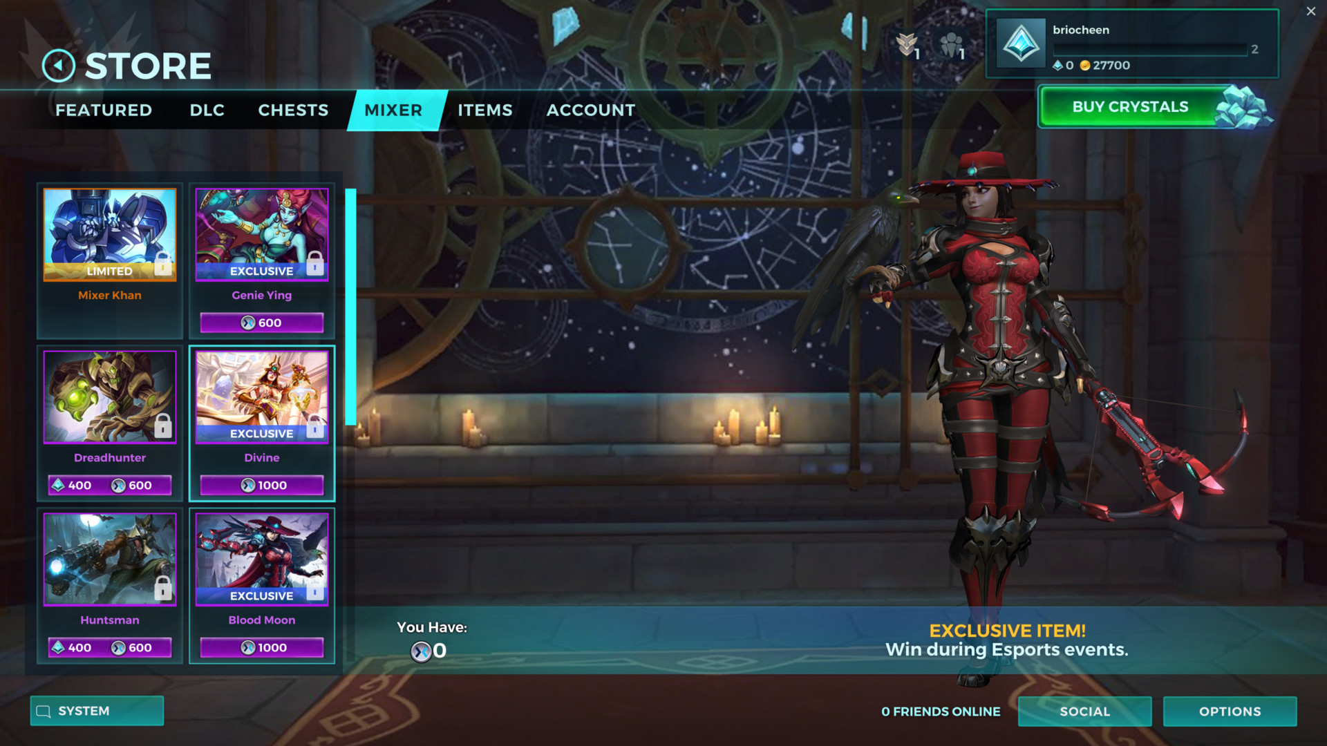 Mixer screenshot of Paladins: Champions of the Realm video game interface.