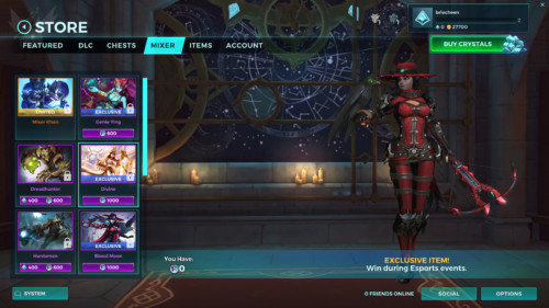 Mixer screenshot of Paladins: Champions of the Realm video game interface.