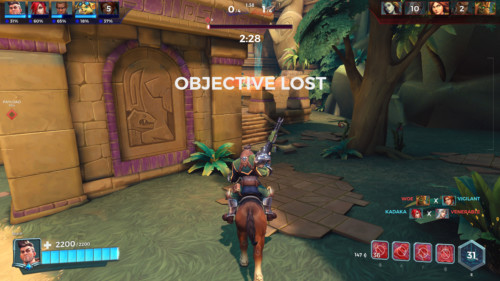 Objective lost screenshot of Paladins: Champions of the Realm video game interface.