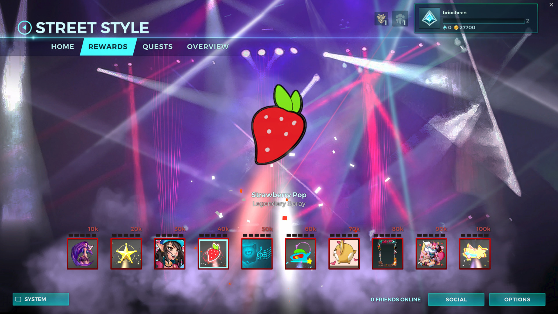 Rewards screenshot of Paladins: Champions of the Realm video game interface.