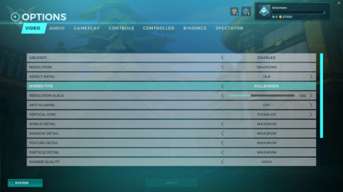 Video screenshot of Paladins: Champions of the Realm video game interface.