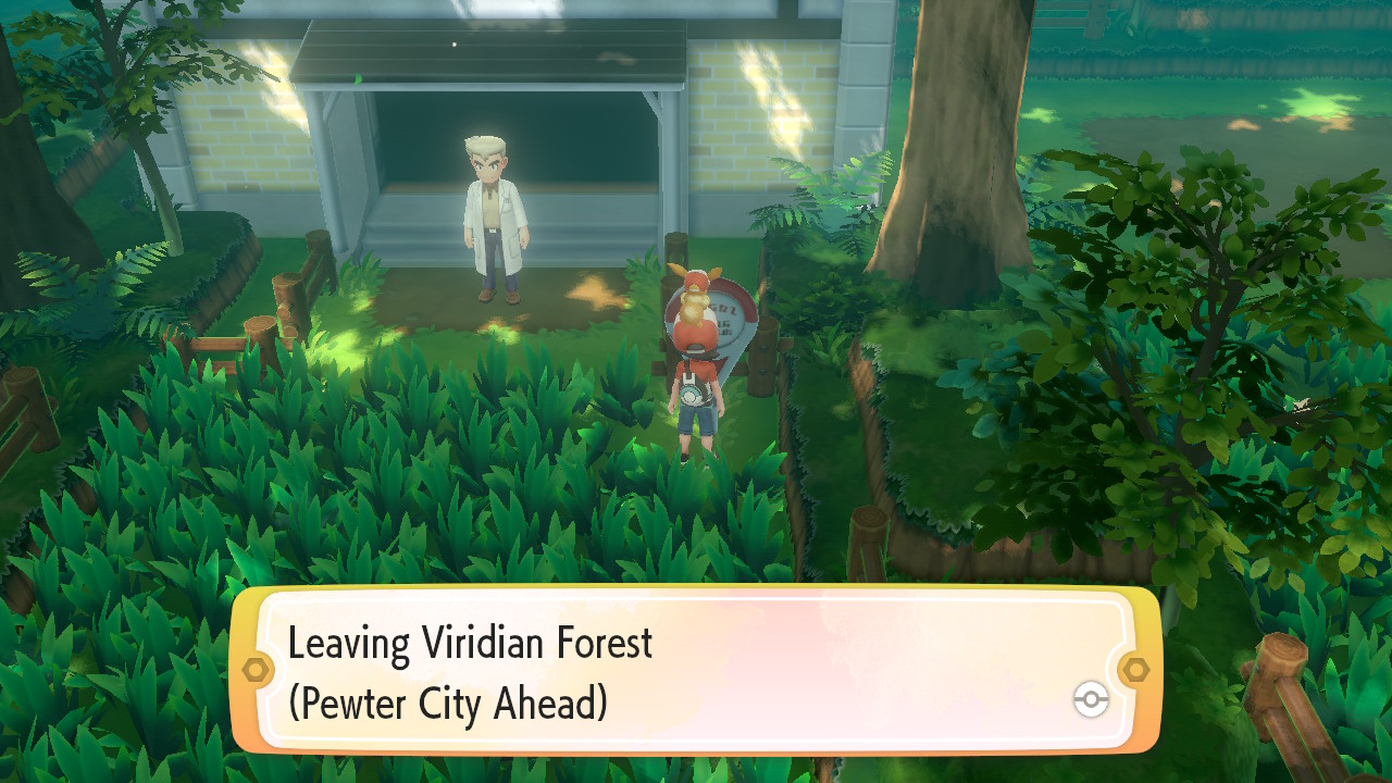 Sign screenshot of Pokemon: Let’s Go, Pikachu! video game interface.