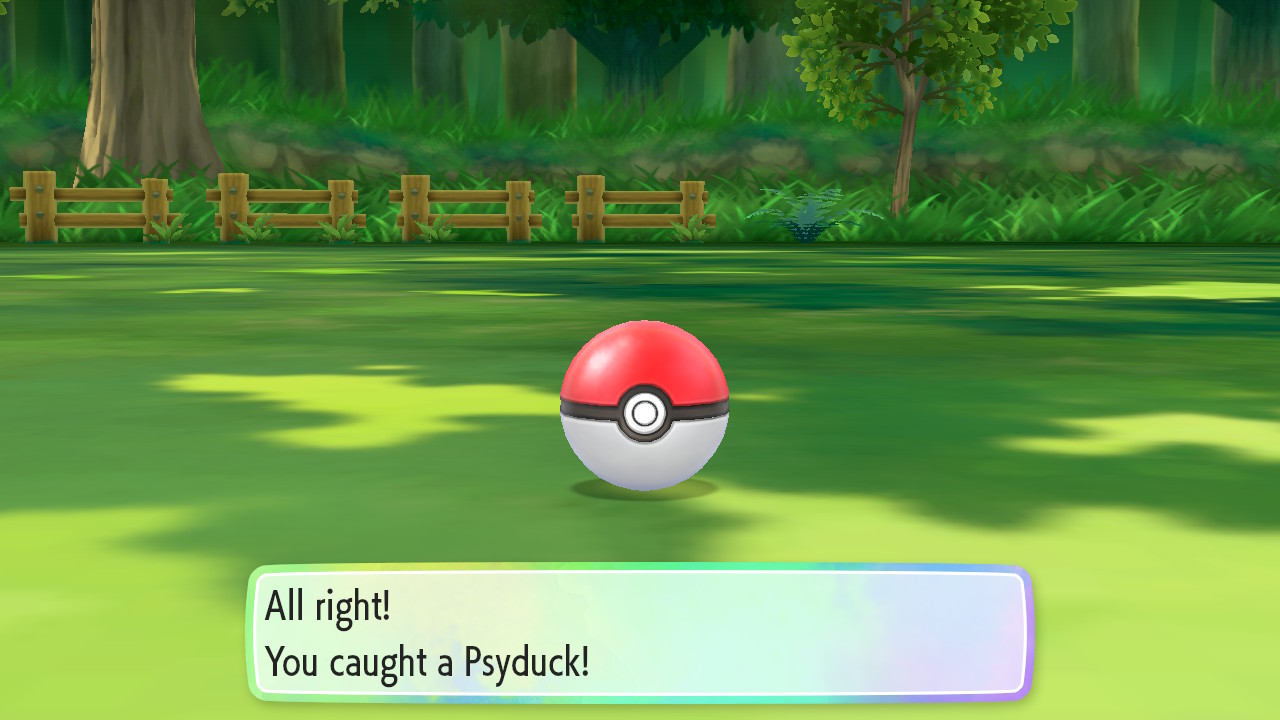 Spyduck caught screenshot of Pokemon: Let’s Go, Pikachu! video game interface.
