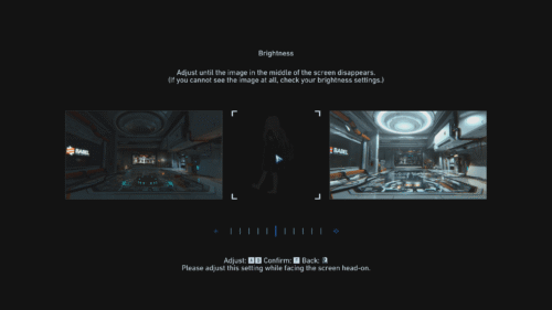 Brightness Setup screenshot of Pragmata video game interface.
