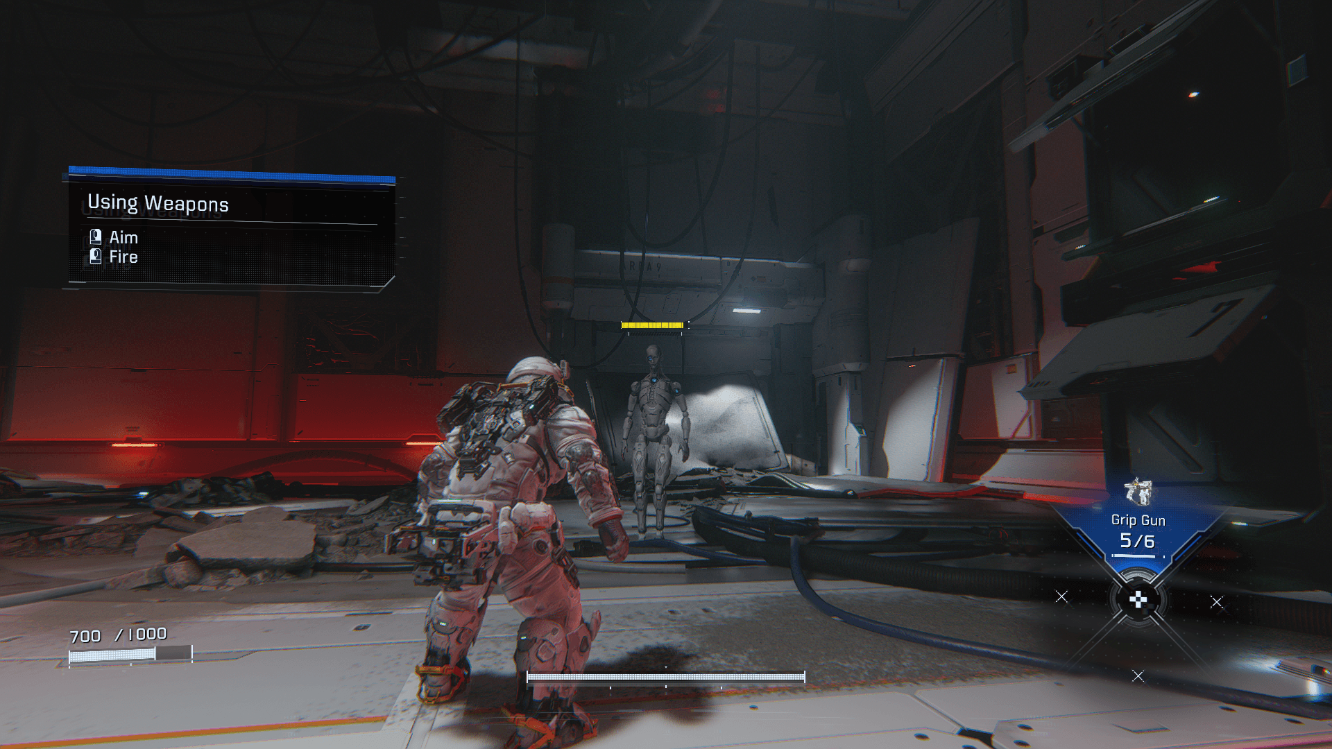 HUD screenshot of Pragmata video game interface.