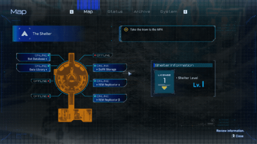 Map screenshot of Pragmata video game interface.