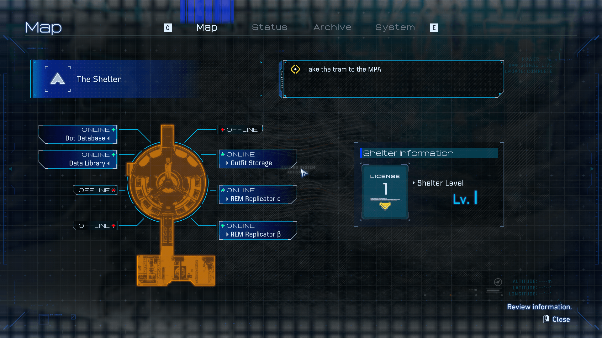Map screenshot of Pragmata video game interface.