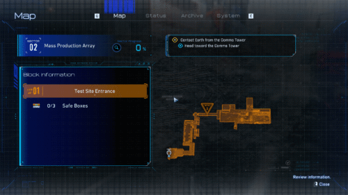 Map screenshot of Pragmata video game interface.