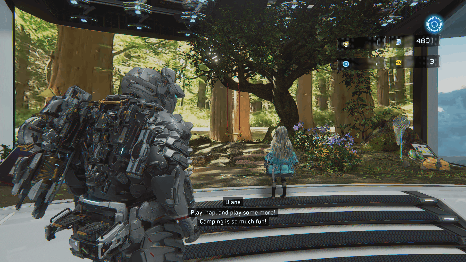 HUD screenshot of Pragmata video game interface.