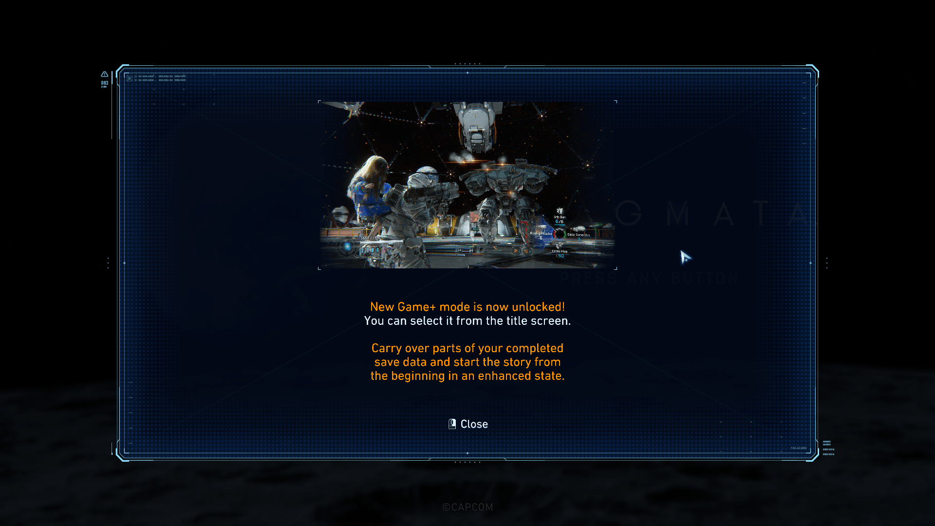 Confirmation screenshot of Pragmata video game interface.
