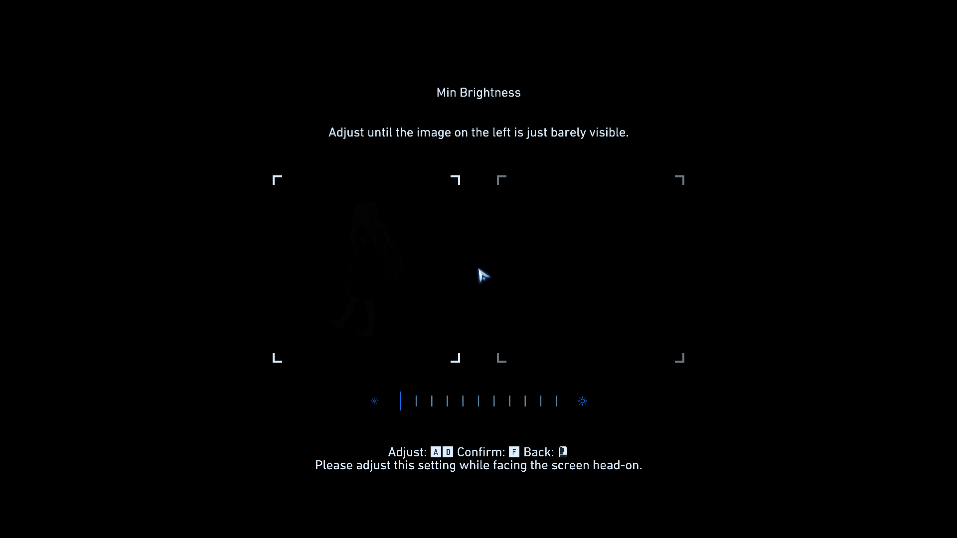 Brightness Setup screenshot of Pragmata video game interface.