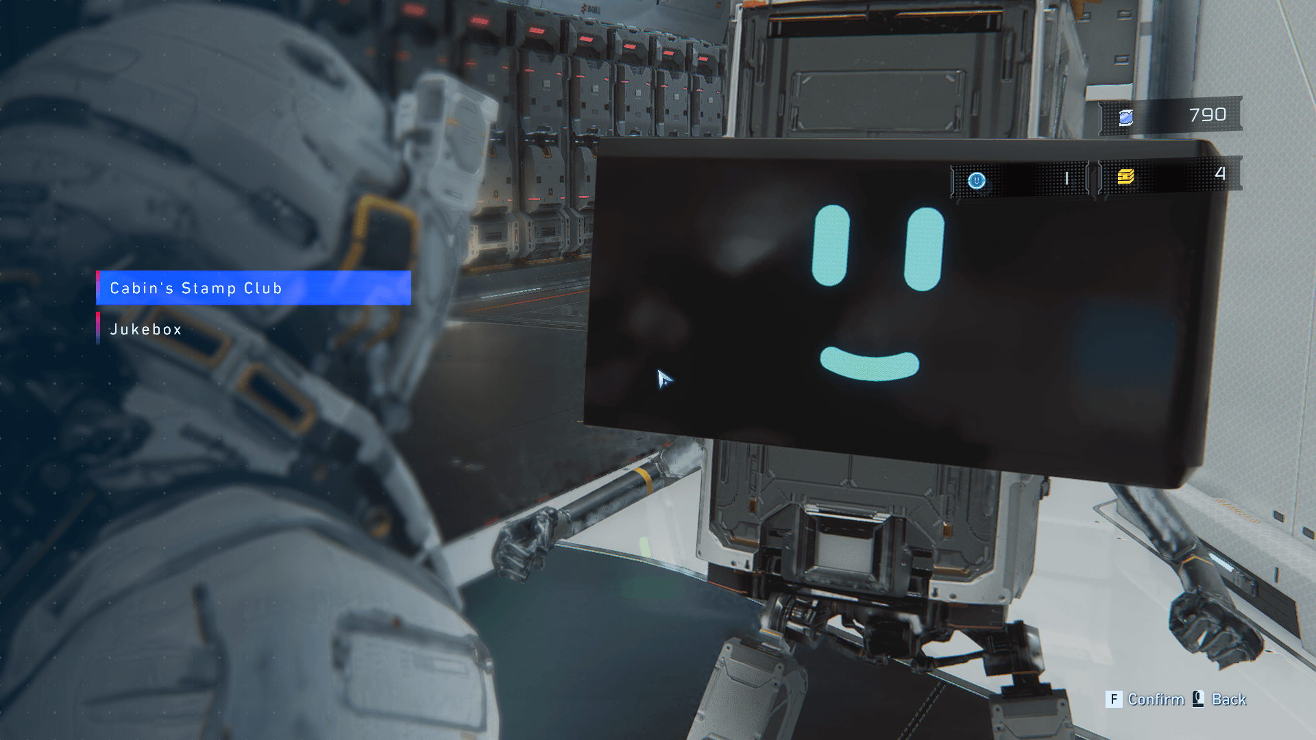 Cabin screenshot of Pragmata video game interface.