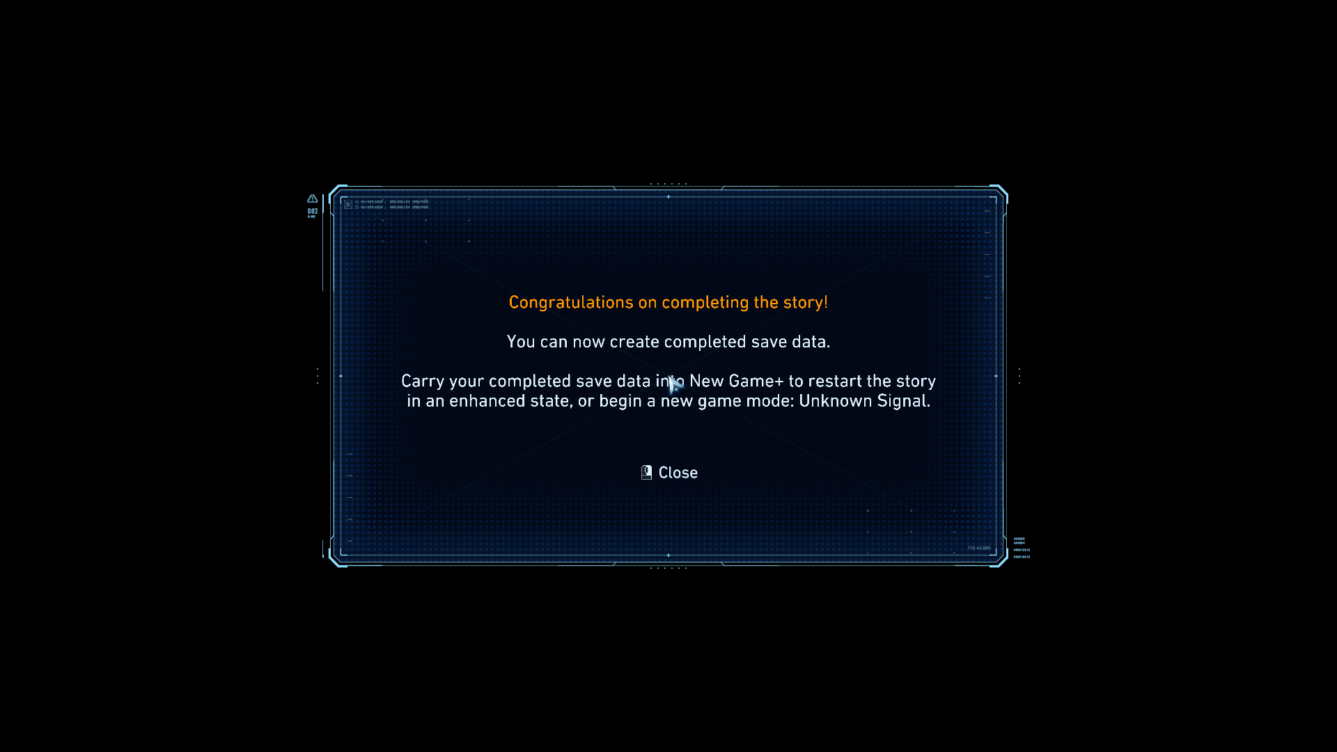 Confirmation screenshot of Pragmata video game interface.